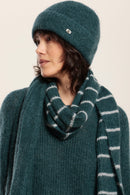 Echarpe rayée en maille mohair