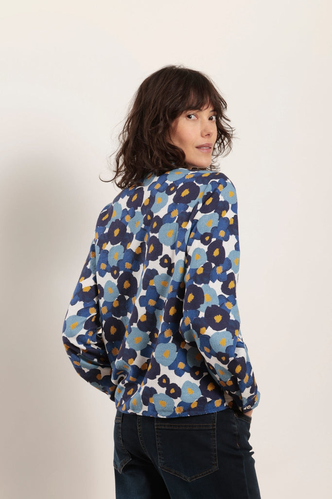 Chemise imprimé fleurs en coton reliefé