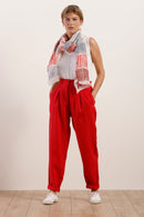 Foulard imprimé en lin et coton