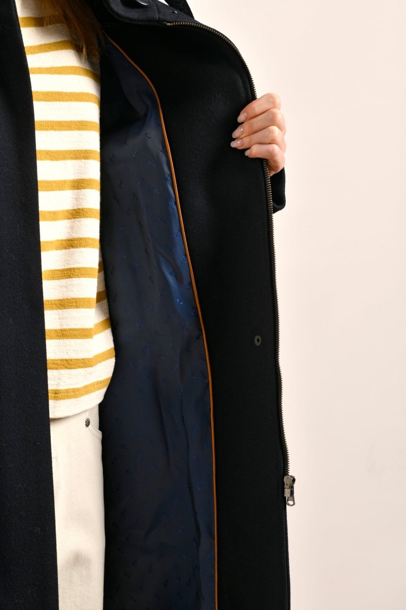 Duffle-coat en laine avec doublure imprimée - Mat de Misaine