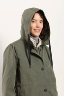 Parka longue déperlante avec doublure imprimée