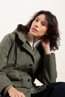 Parka longue déperlante avec doublure imprimée