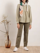 Chemise avec poches en coton et laine