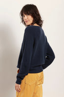 Pull col rond en laine et cachemire