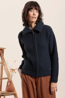 Cardigan zippé col camionneur en laine