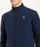 Cardigan zippé en laine moulinée