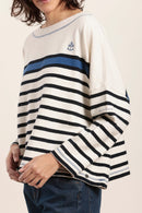 Marinière oversize en coton bio avec rayure contrastée