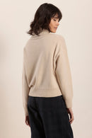 Pull col roulé en laine merinos et cachemire