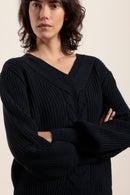 Pull torsadé en laine merinos