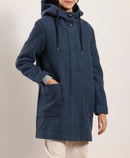 Manteau à capuche en lainage pied de puce