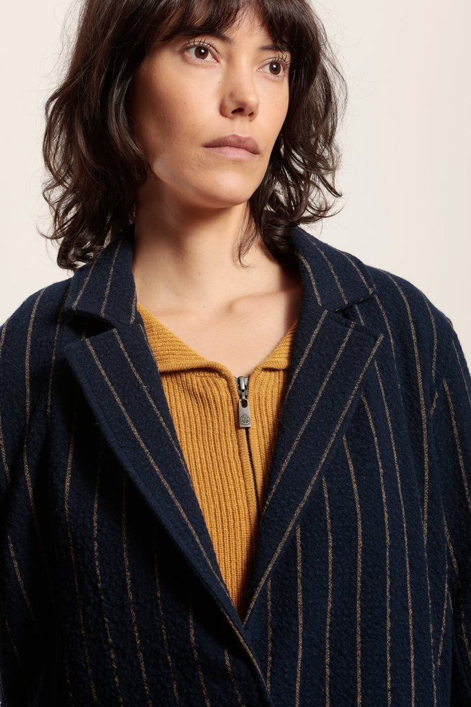 Blazer en lainage rayé