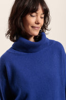 Pull col roulé en laine merinos et cachemire