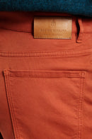 Pantalon taille haute en satin de coton