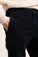 Pantalon chino taille élastiquée en velours de coton bio