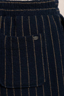 Pantalon large en lainage rayé