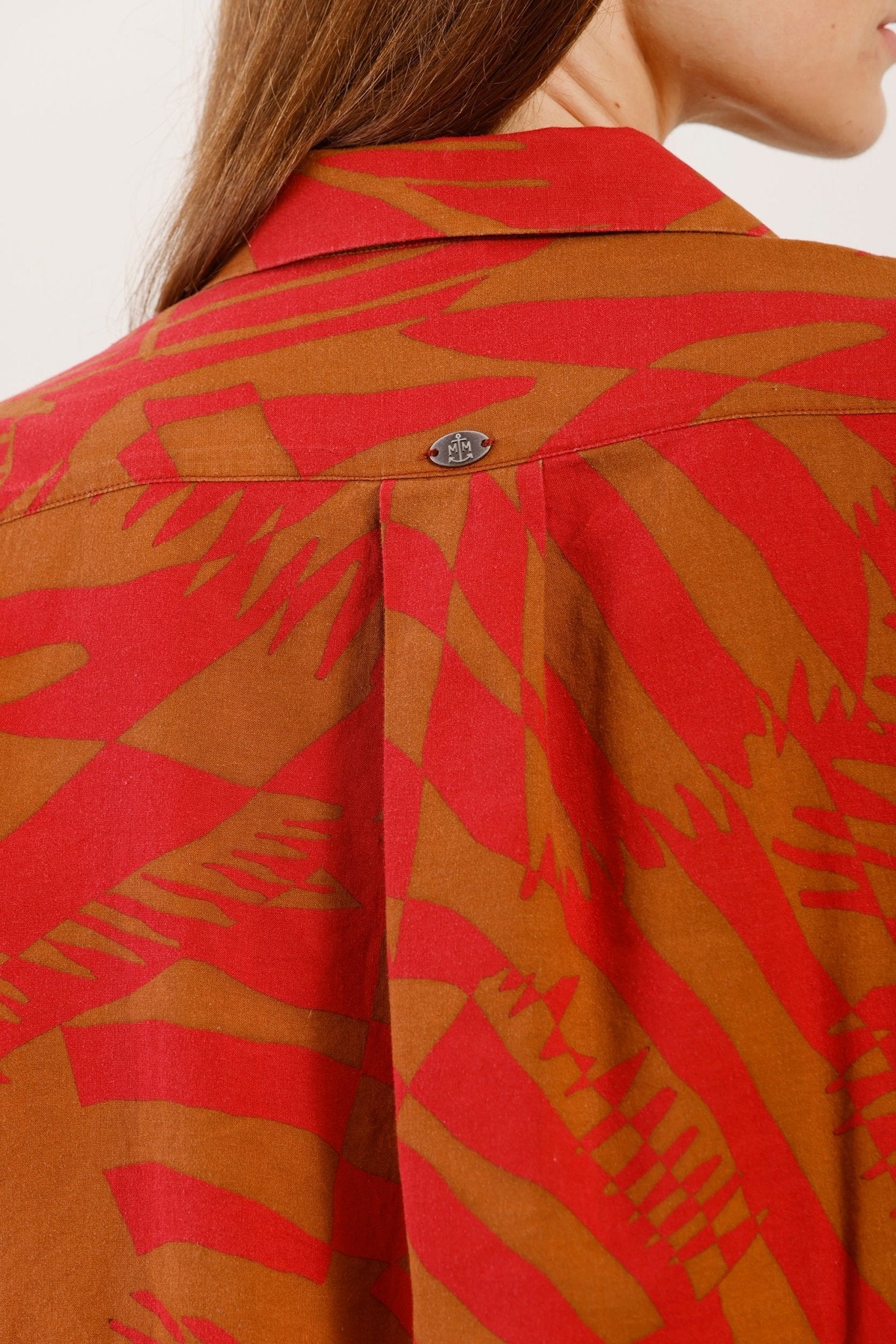 Robe chemise en lin et coton imprimé