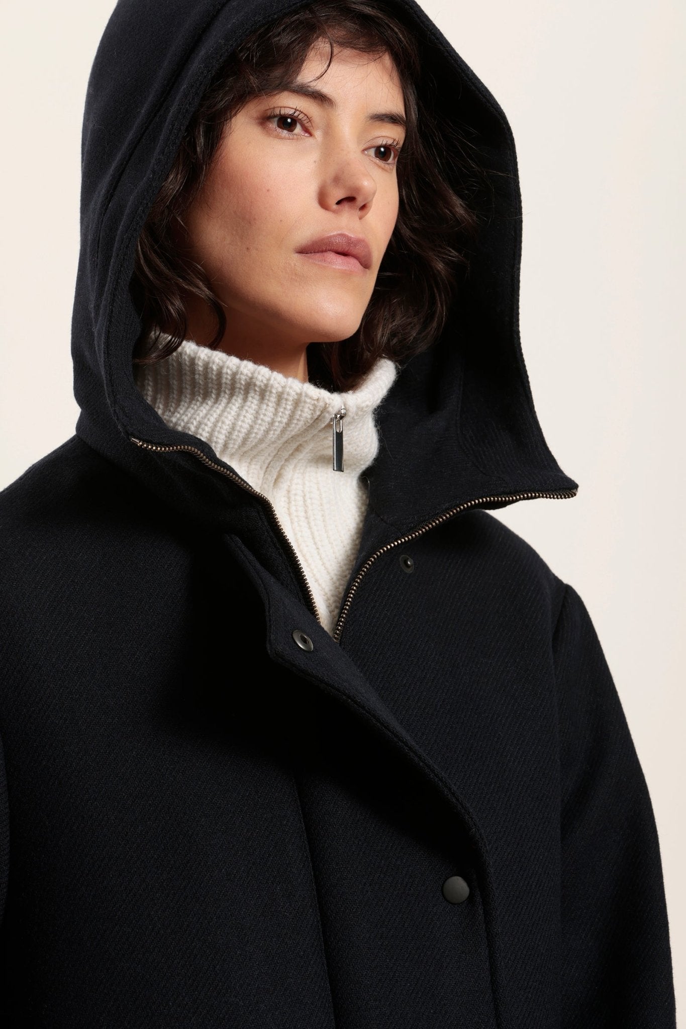 Manteau capuche online laine