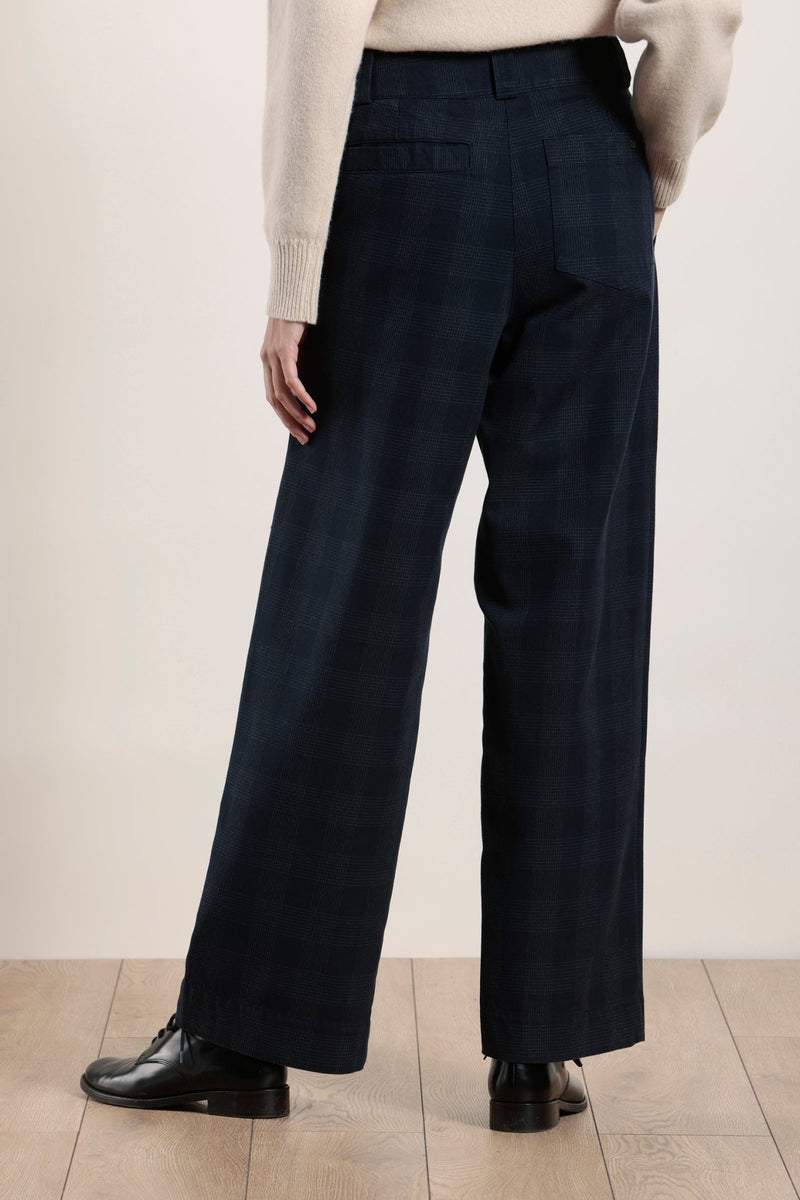 Pantalon large en flanelle à carreaux