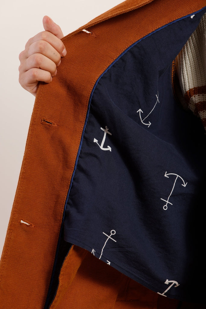 Manteau léger en coton lin natté