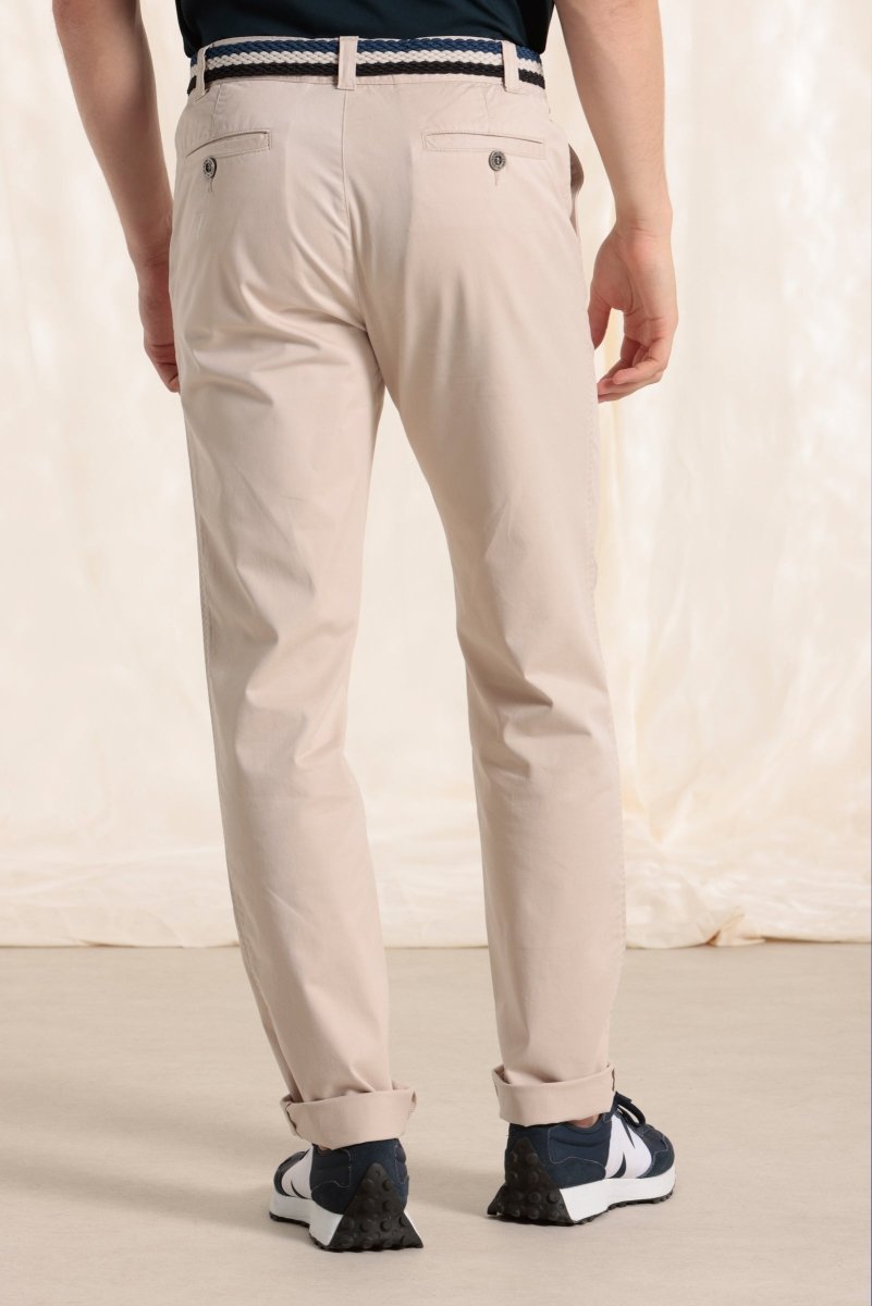 Pantalon chino taille élastiquée en gabardine de coton - Mat de Misaine