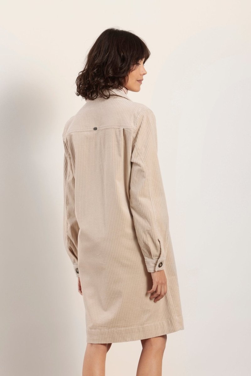 Robe chemise en velours côtelé bio marine - Mat de Misaine